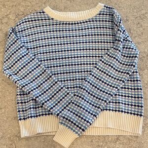 Nordstrom- Blue and White Checkered Women's Sweater